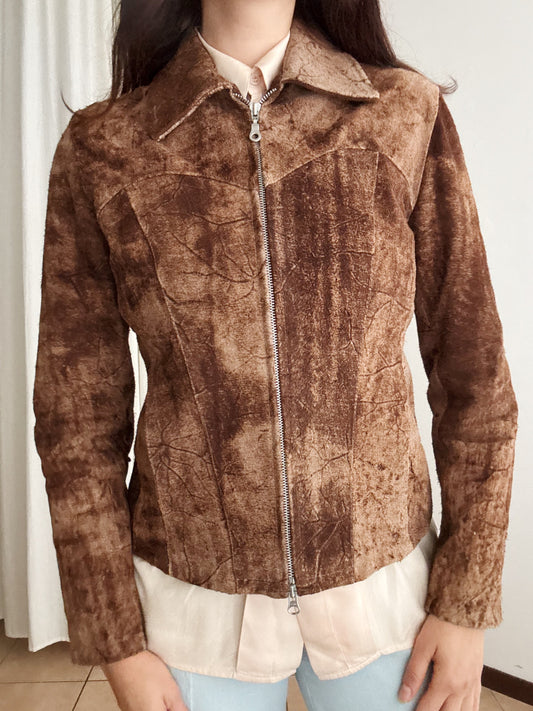 Giacca in pelle marrone 42