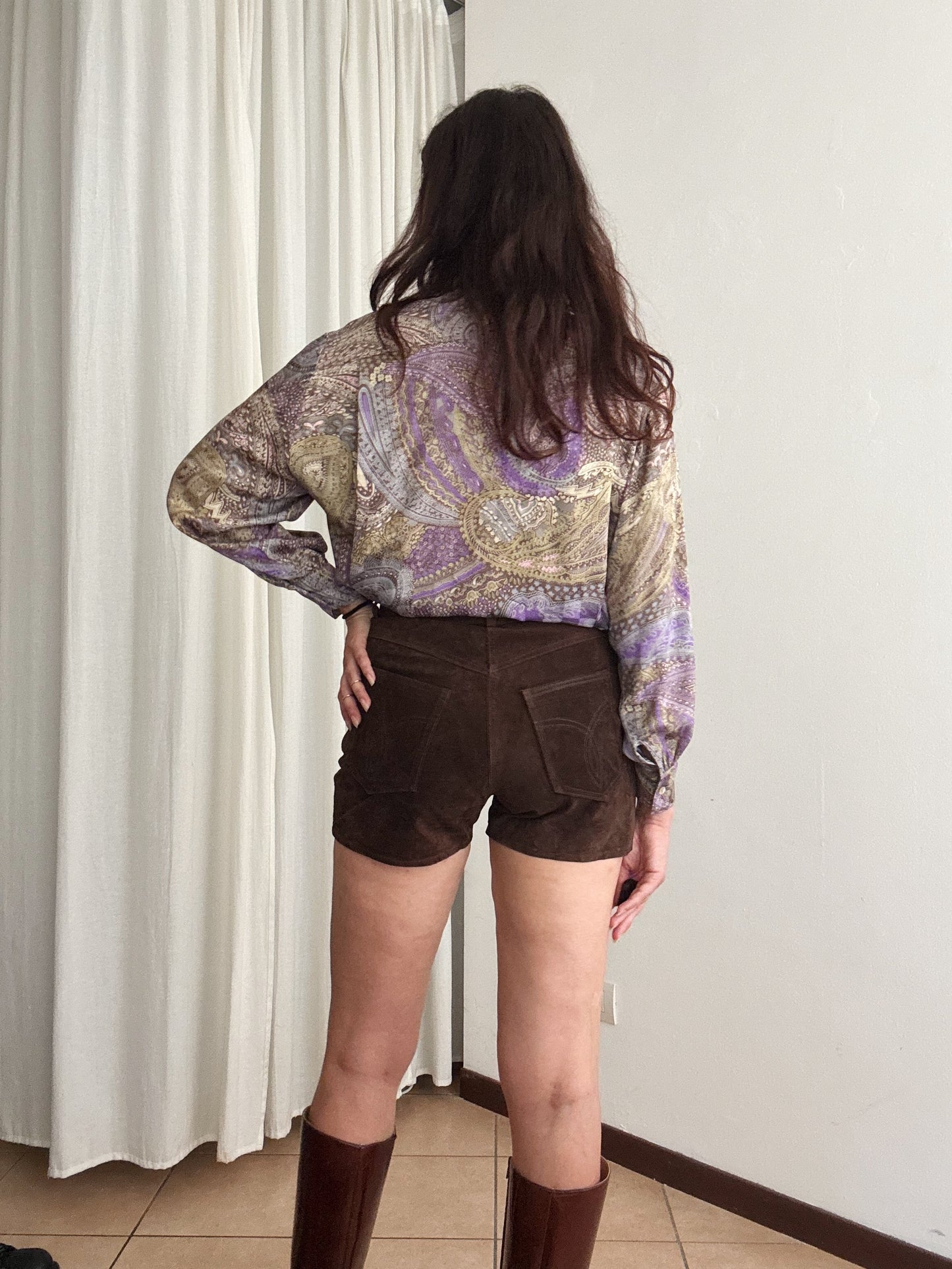 Camicia seta viola 44
