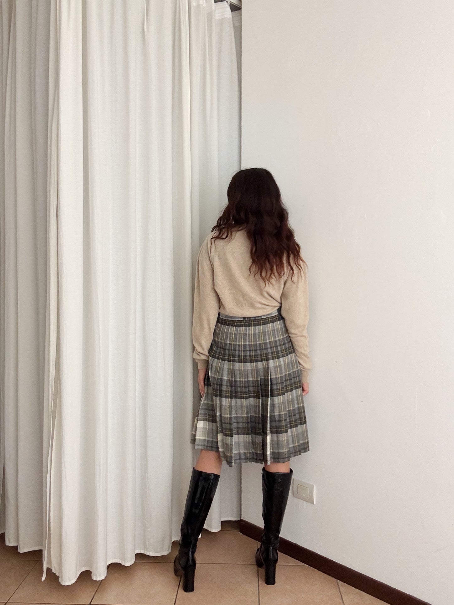 Gonna lana a quadri M/L