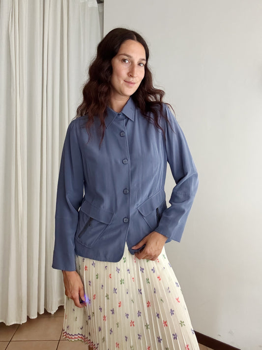 Giacca seta blu 44