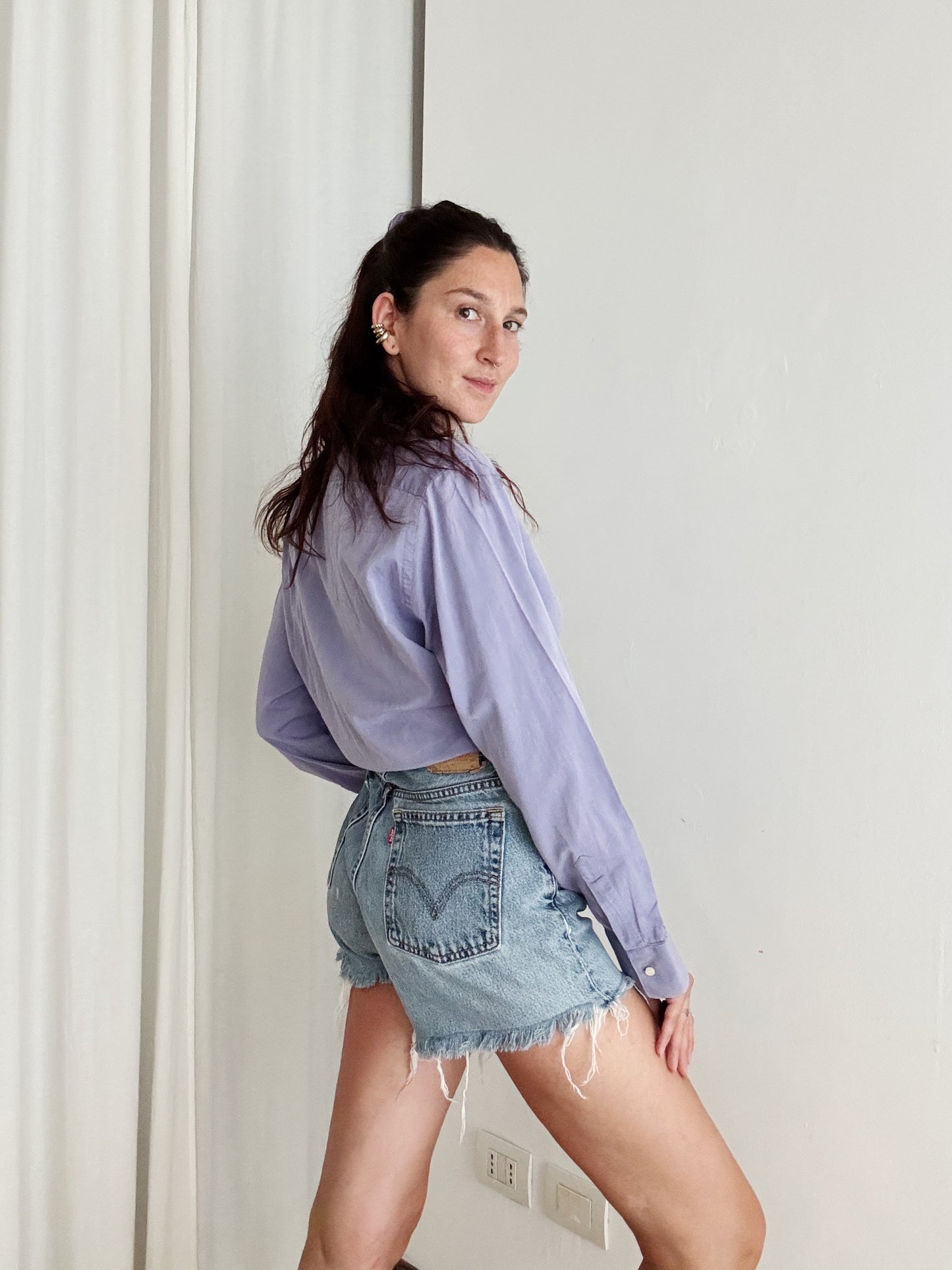 Crop + scrunchie glicine