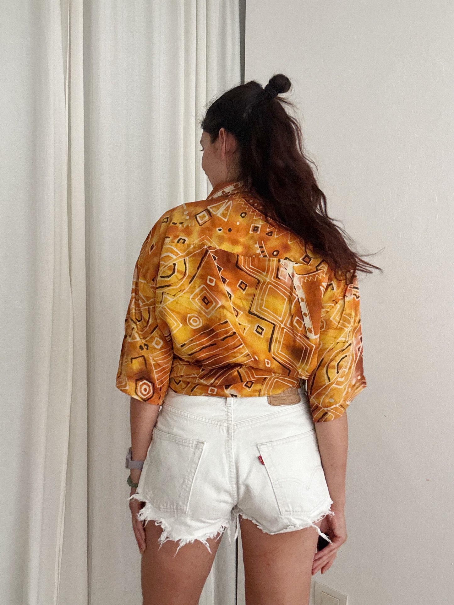 Camicia seta arancione XL