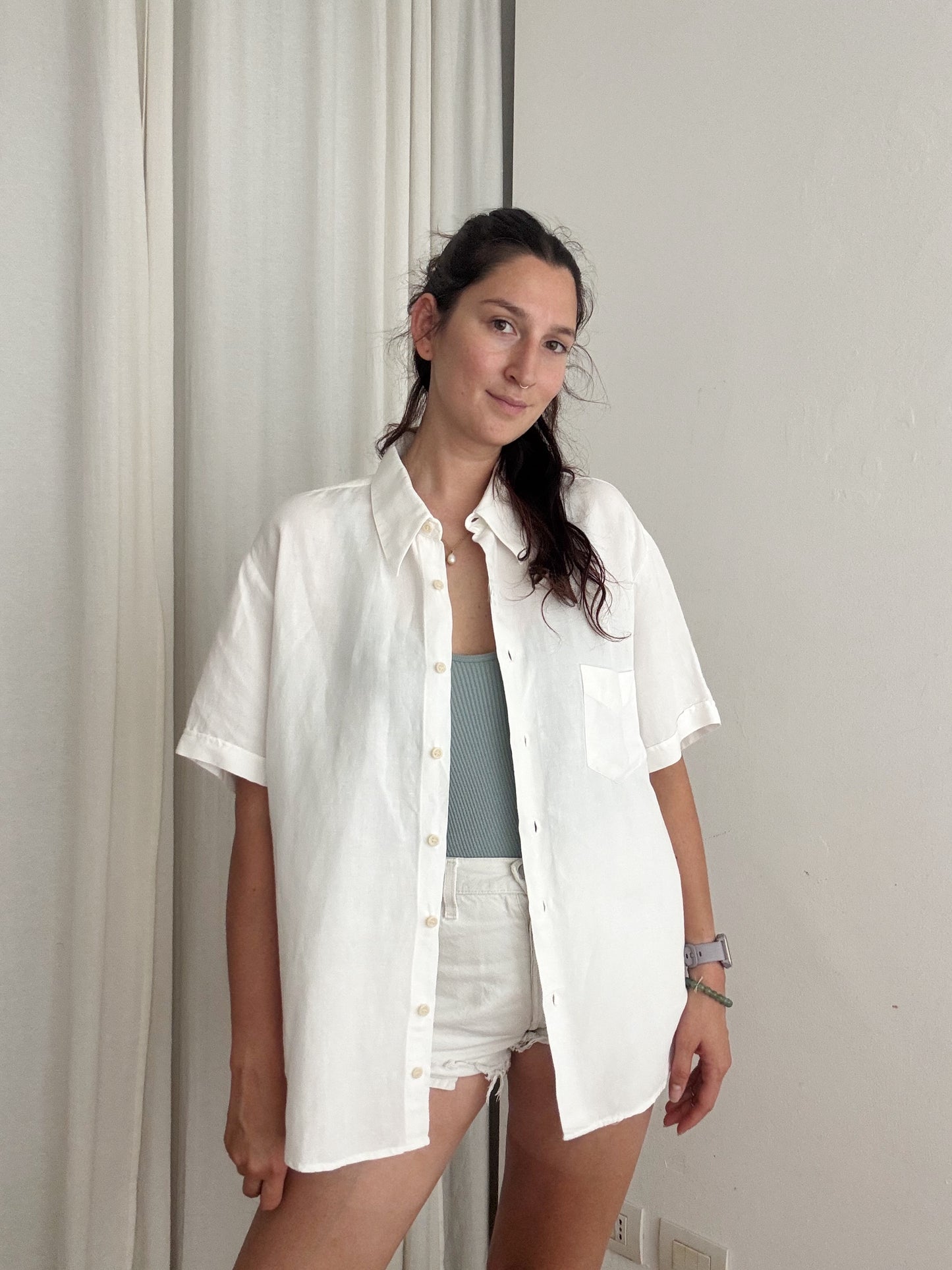 Camicia lino bianco XL