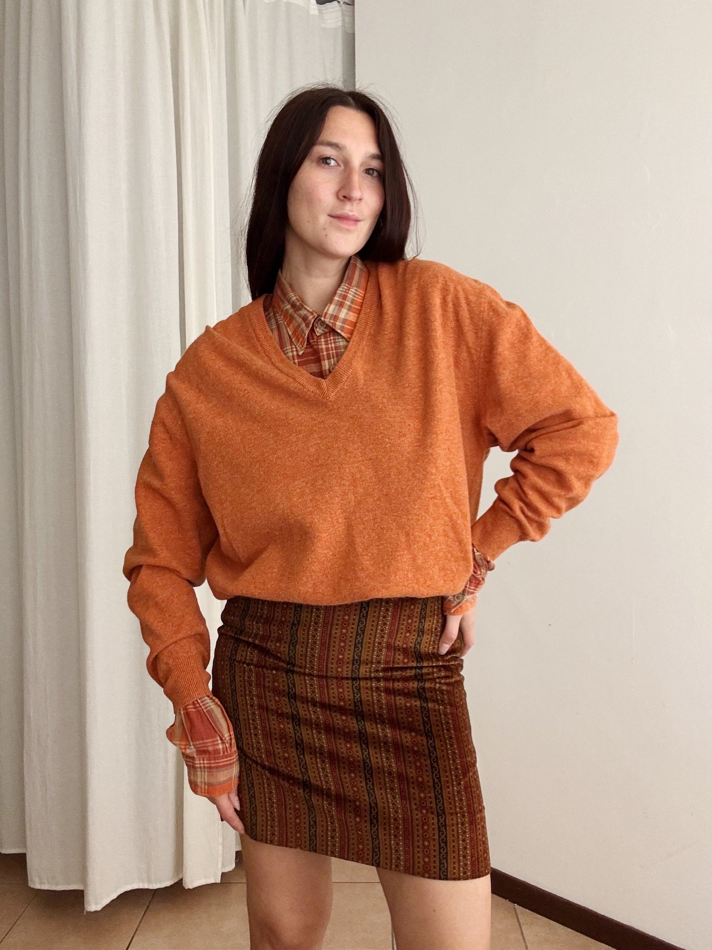 Maglione unisex lana arancione 54