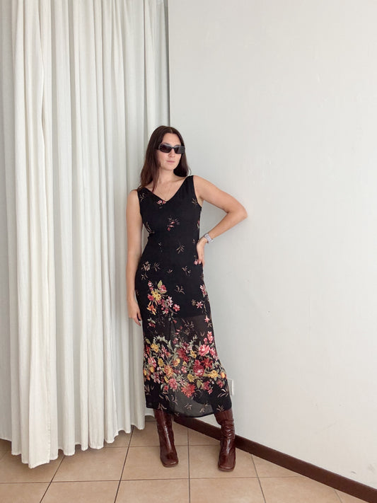 Abito lungo floreale 44
