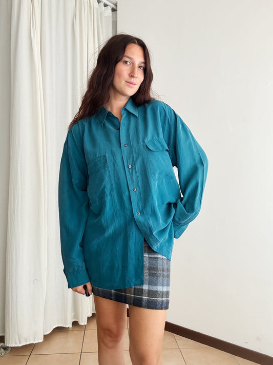 Camicia seta verde L