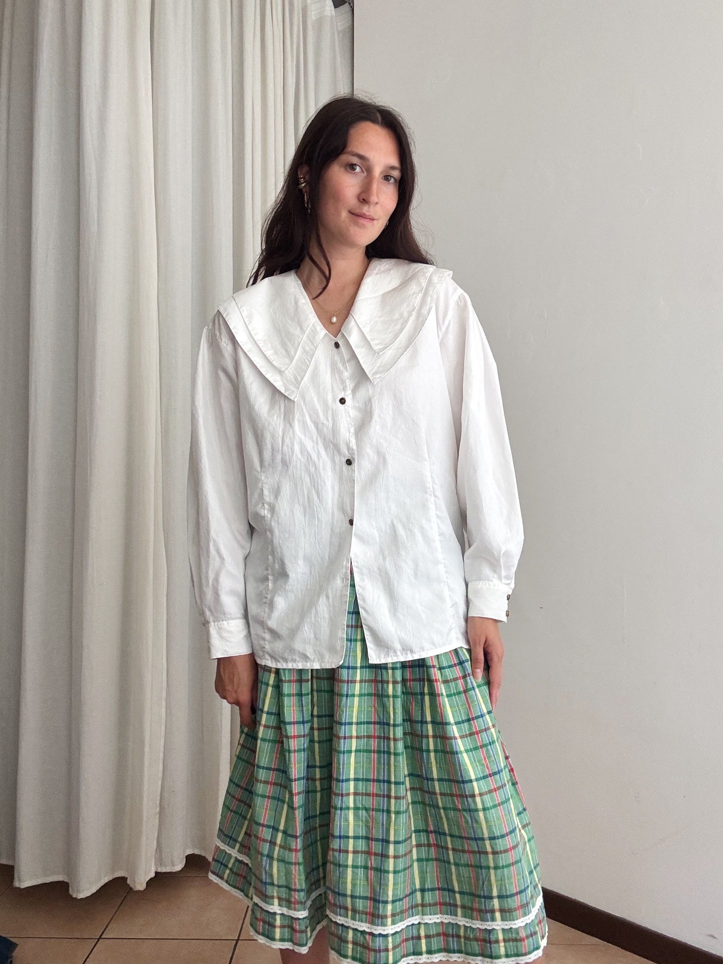 Camicia con maxi colletto L