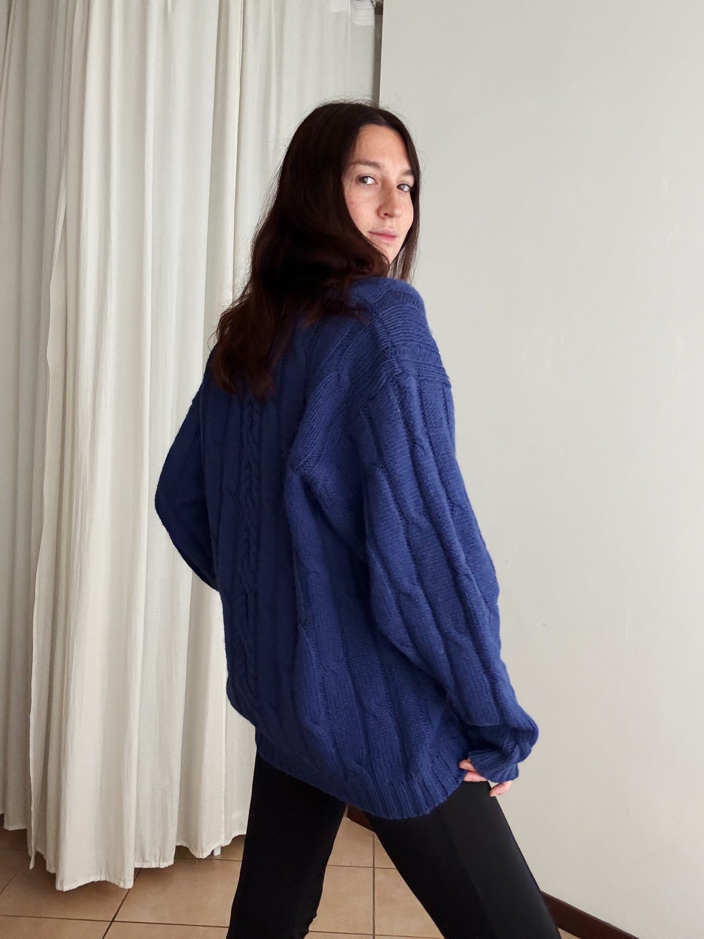 Maglione lana blu XL