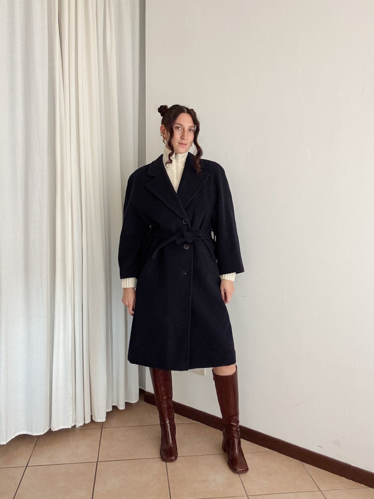 Cappotto lungo blu 42