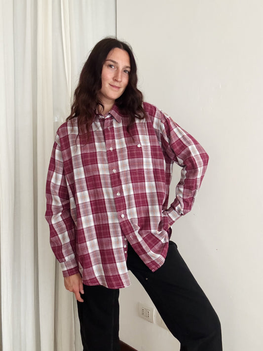 Camicia uomo quadri bordeaux XL