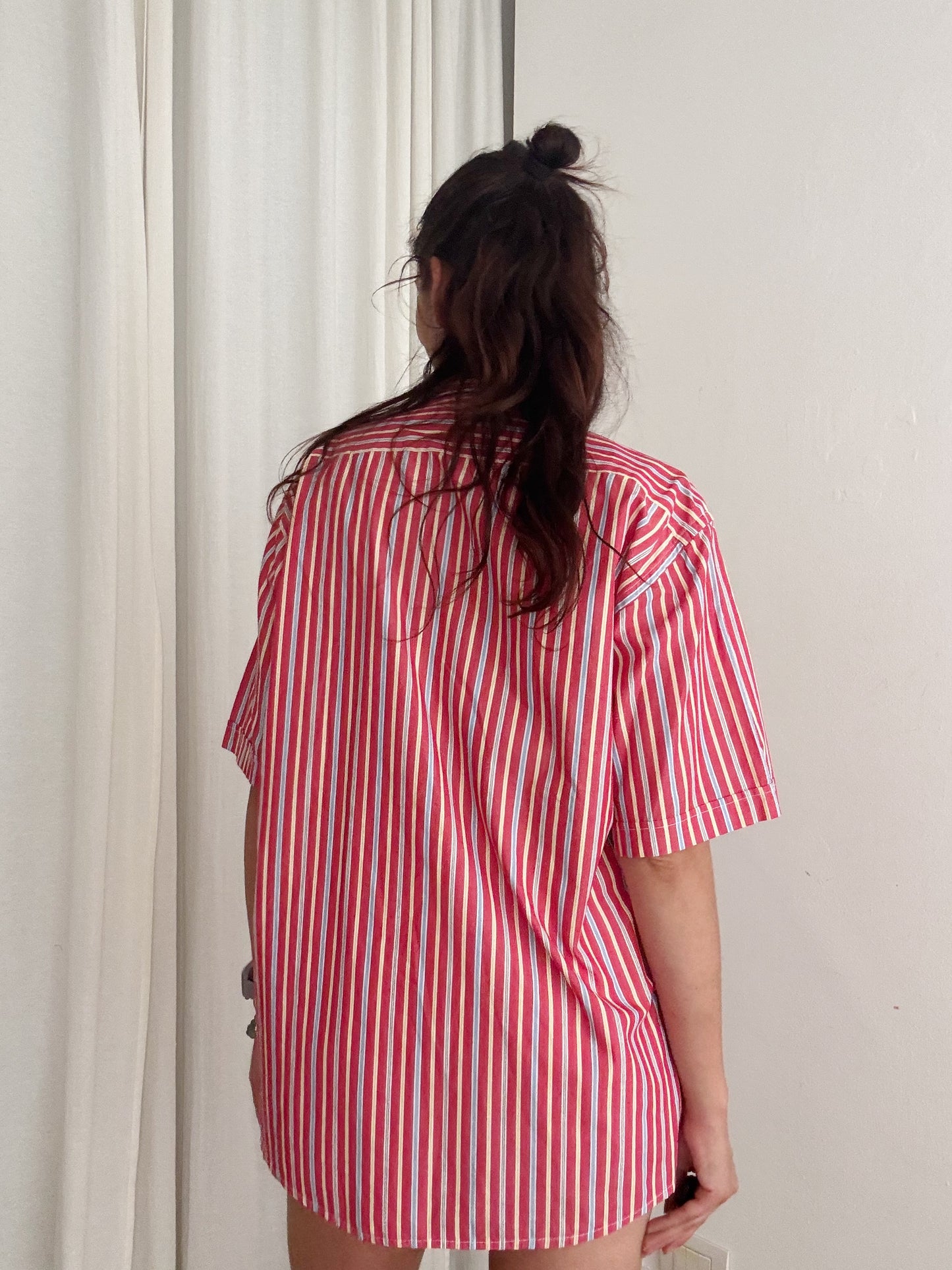 Camicia a righe rossa L