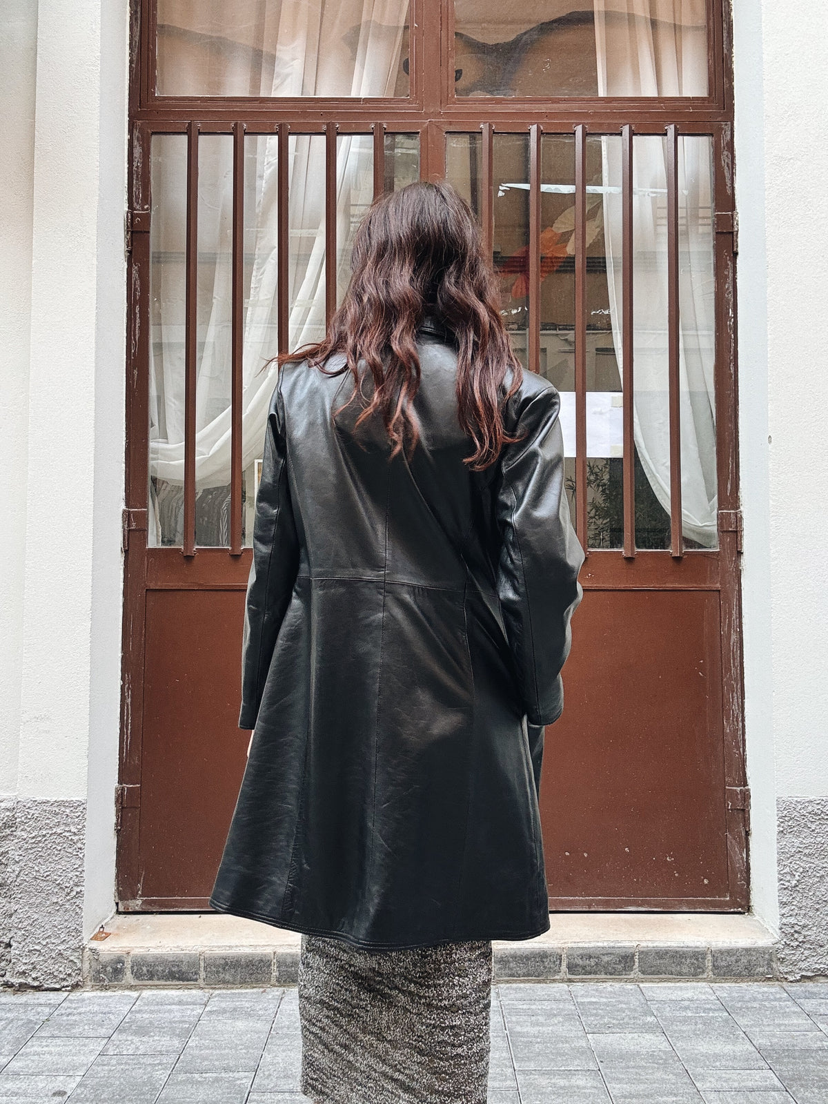 Giacca in pelle nera M