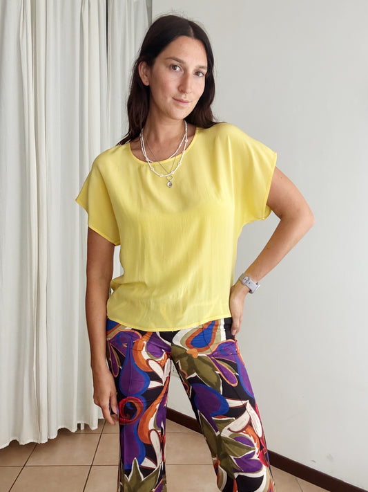 T-shirt seta gialla 42