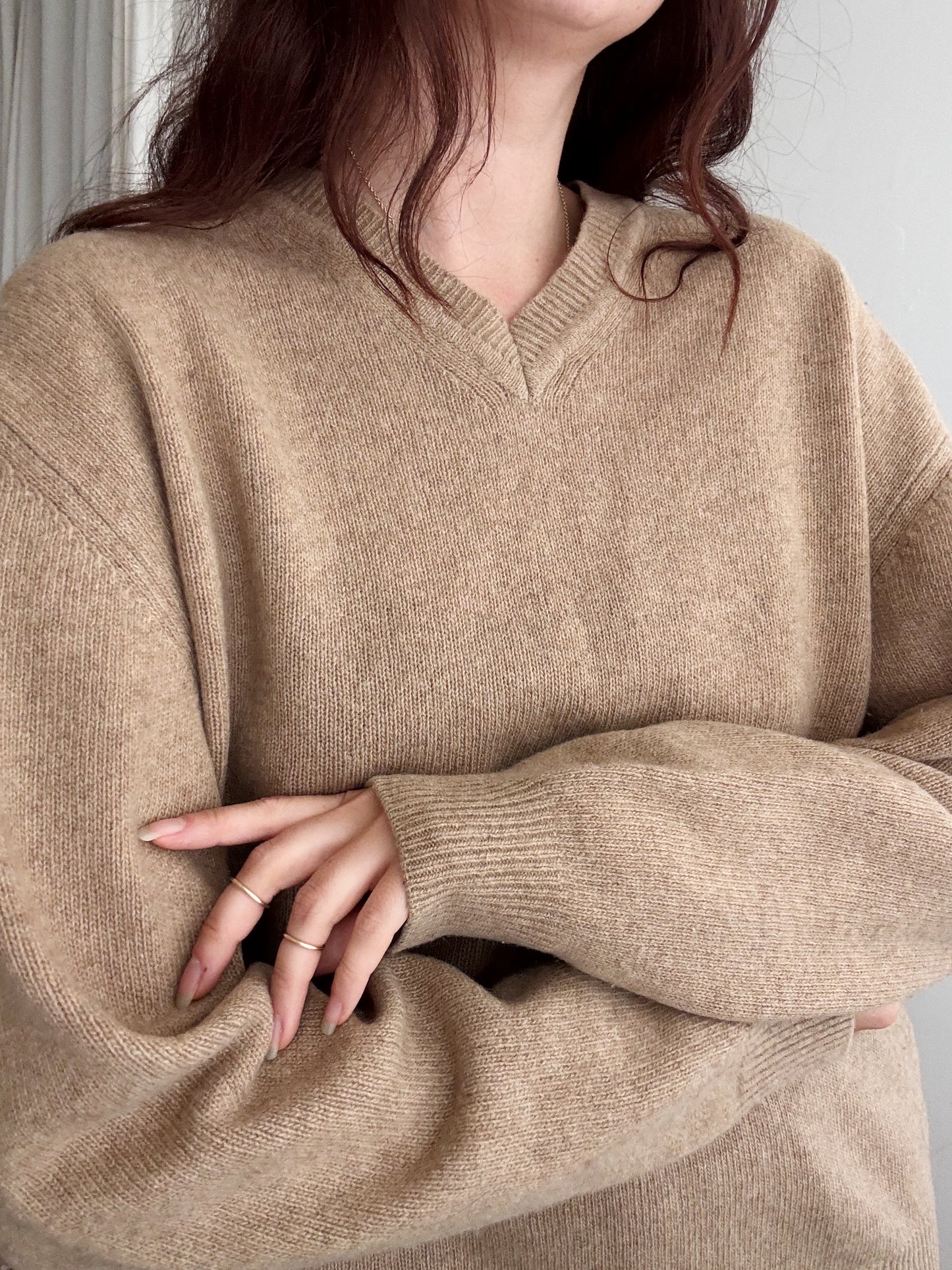 Maglione unisex lana beige L