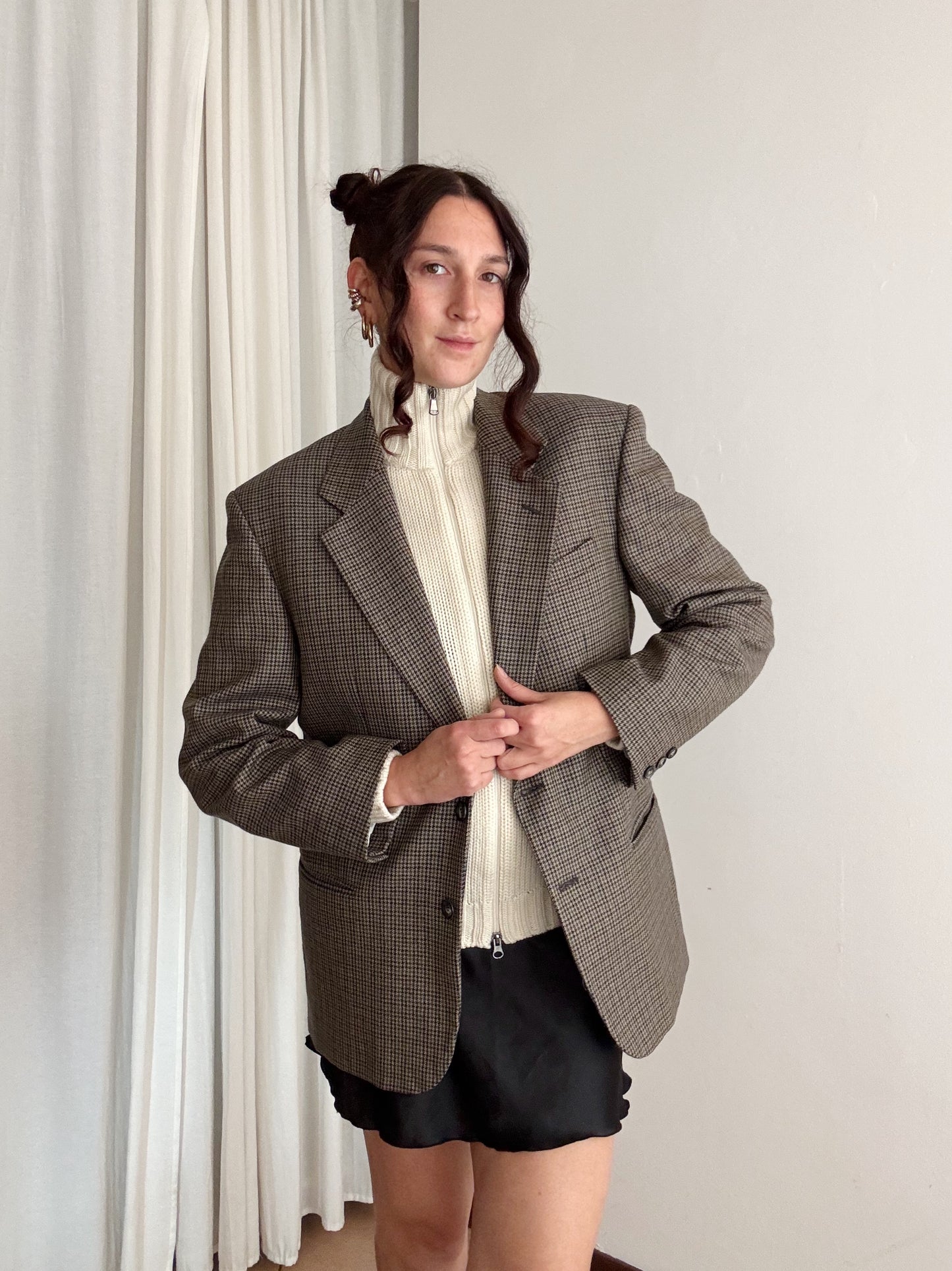 Blazer lana quadri 48