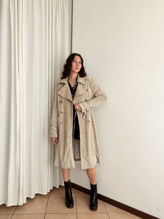 Trench in pelle beige 42