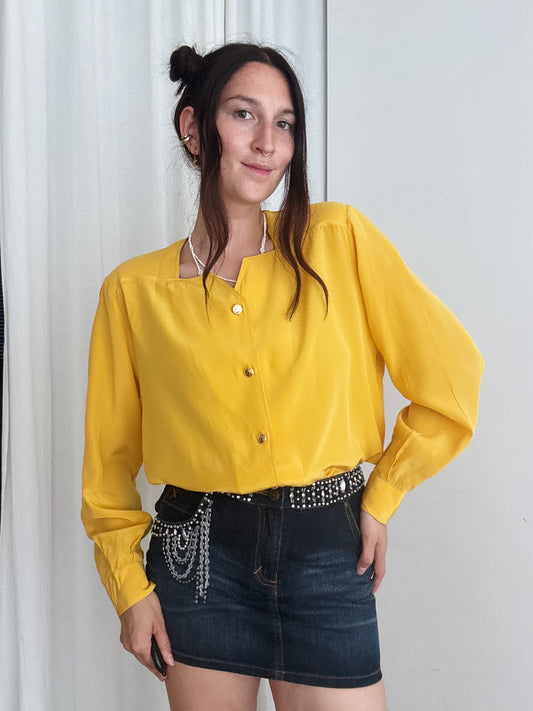 Blusa seta gialla 46
