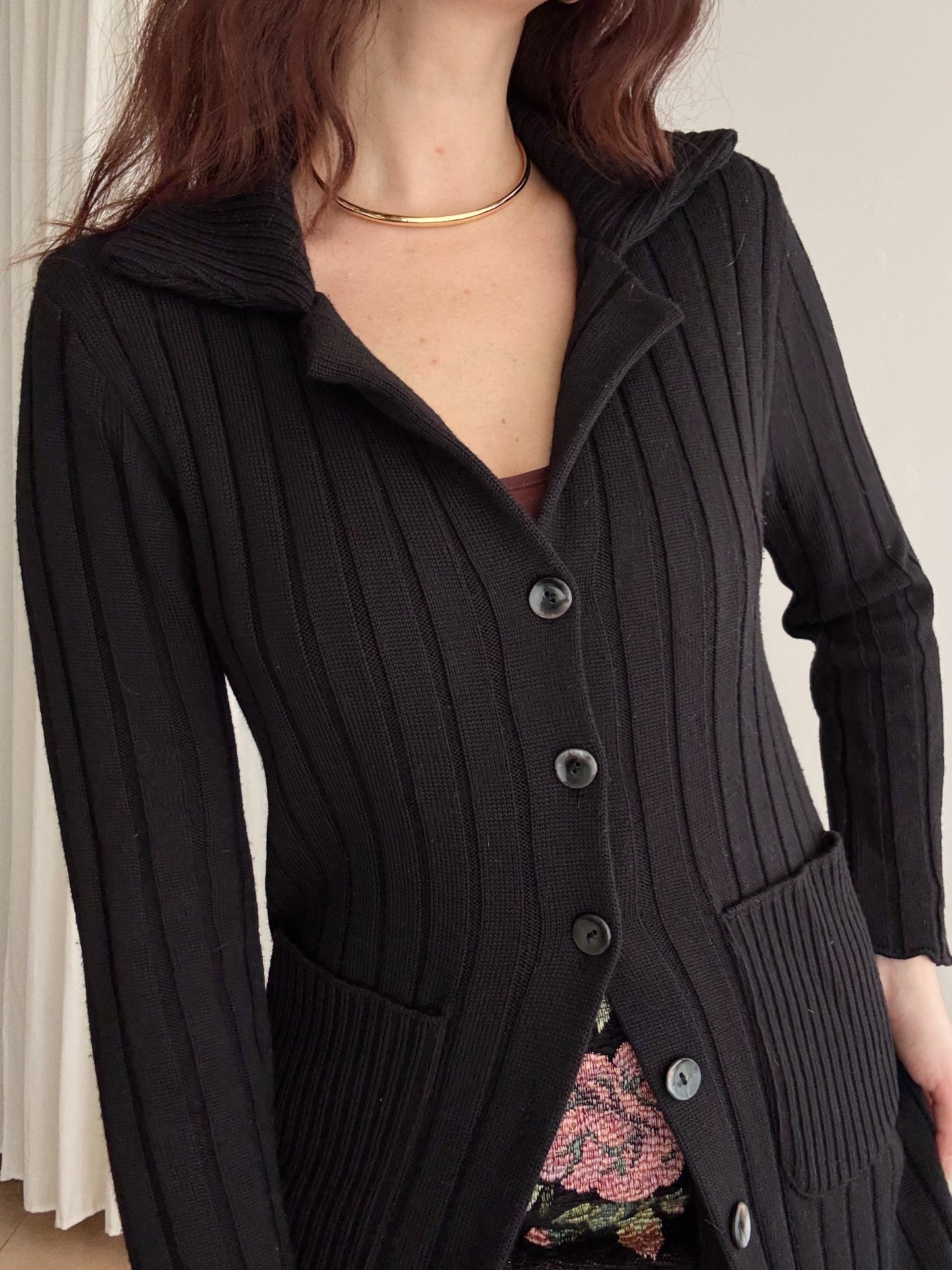 Cardigan lungo nero S