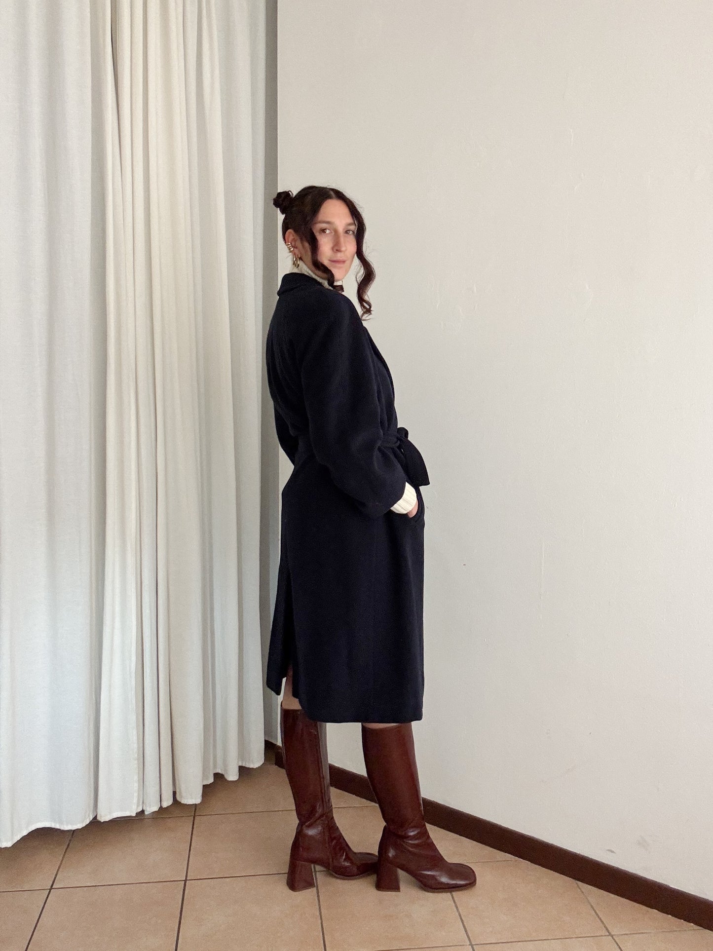 Cappotto lungo blu 42