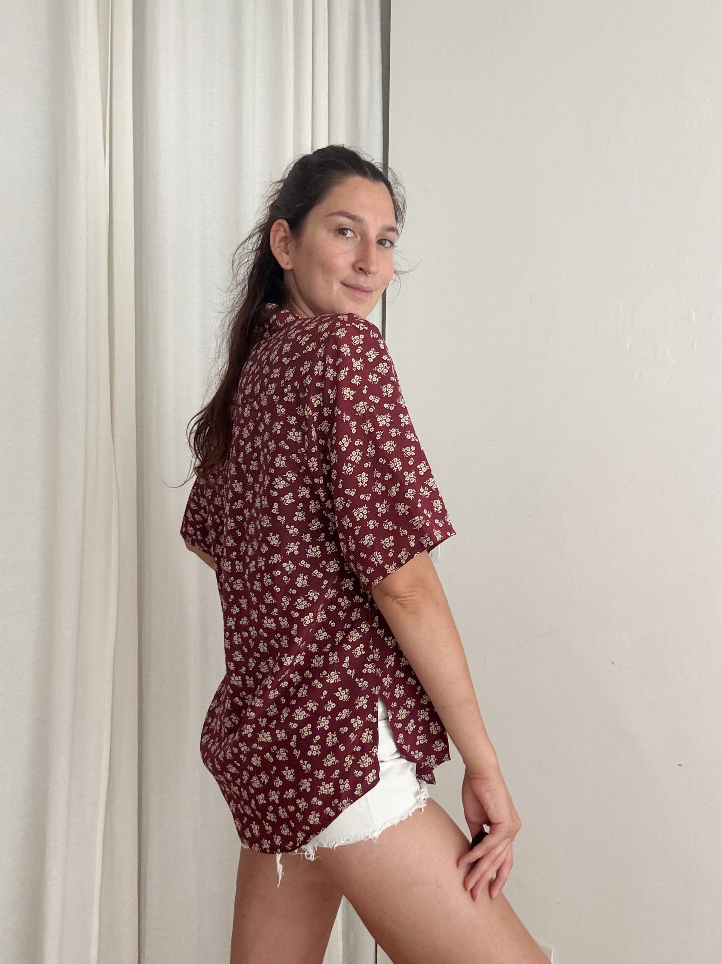 Camicia seta bordeaux 44