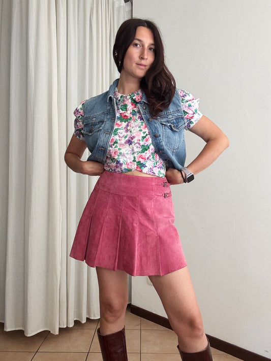 Gonna pelle rosa 42