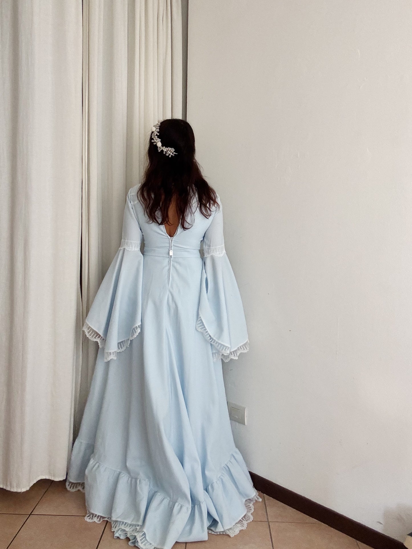 Abito da cerimonia azzurro XS