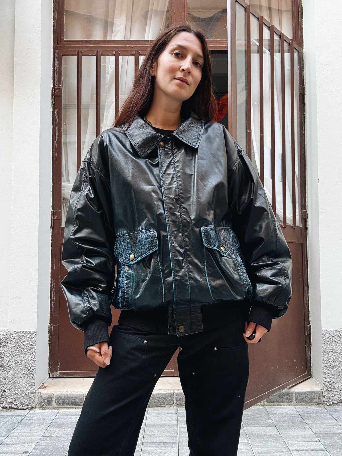 Bomber pelle nera XL