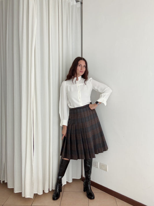 Gonna lana a quadri L/XL