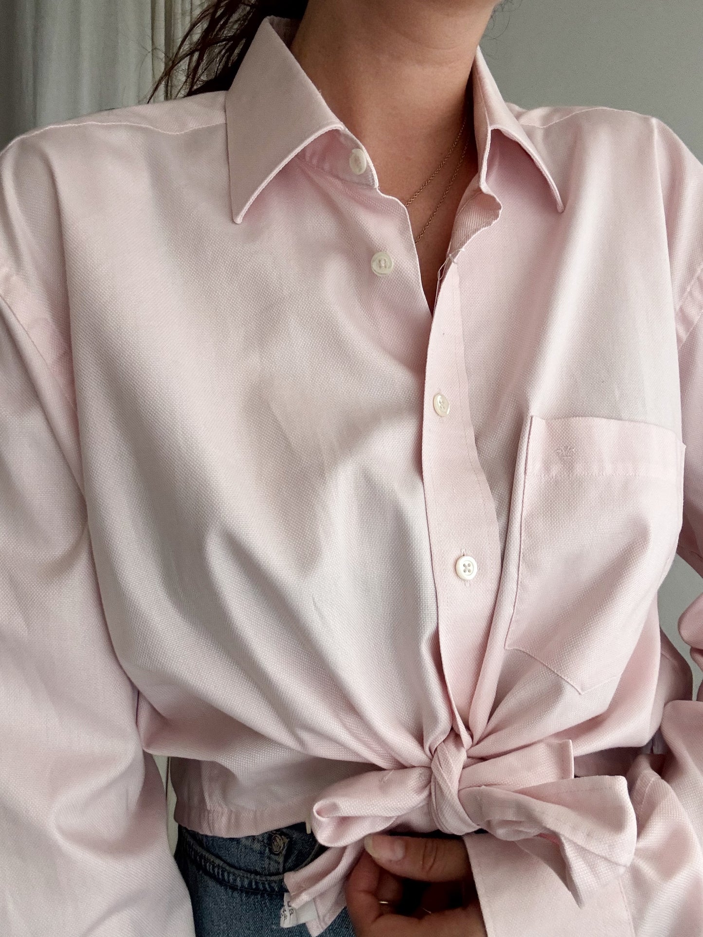 Crop + scrunchie rosa
