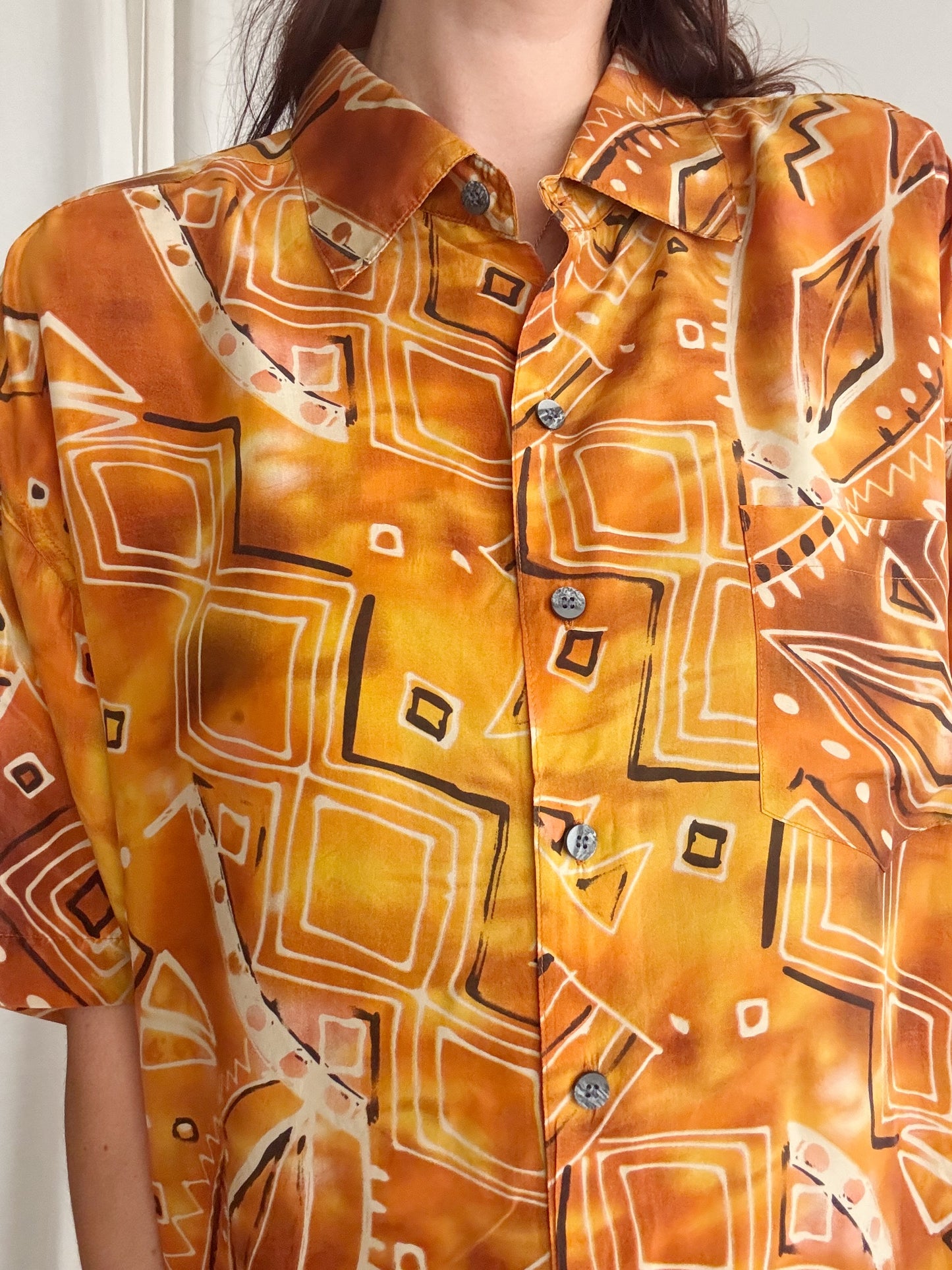 Camicia seta arancione XL