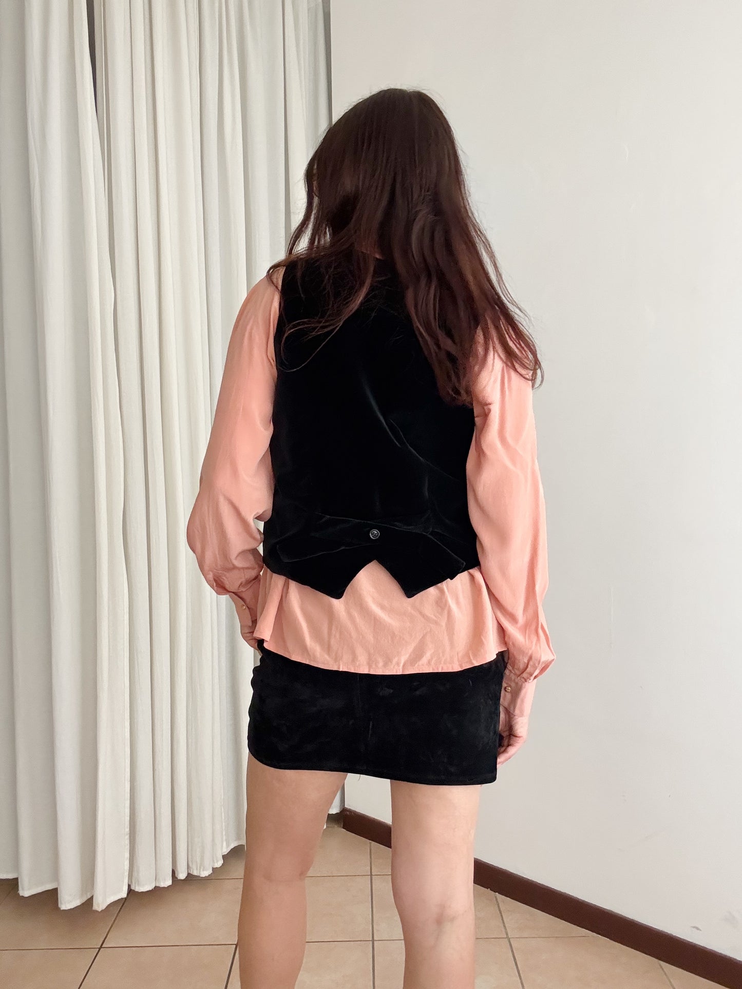 Gilet velluto nero M