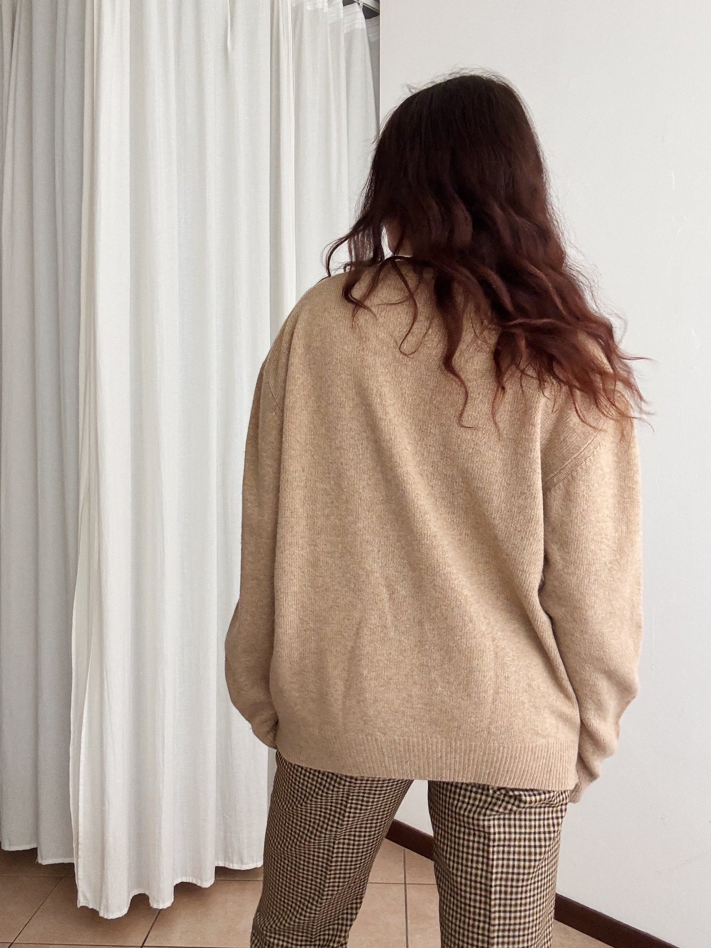 Maglione unisex lana beige L