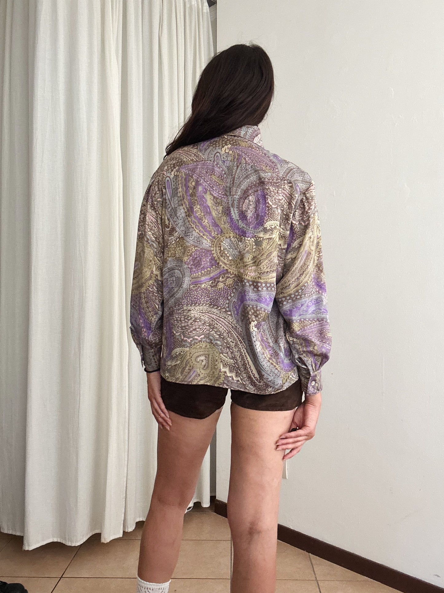 Camicia seta viola 44