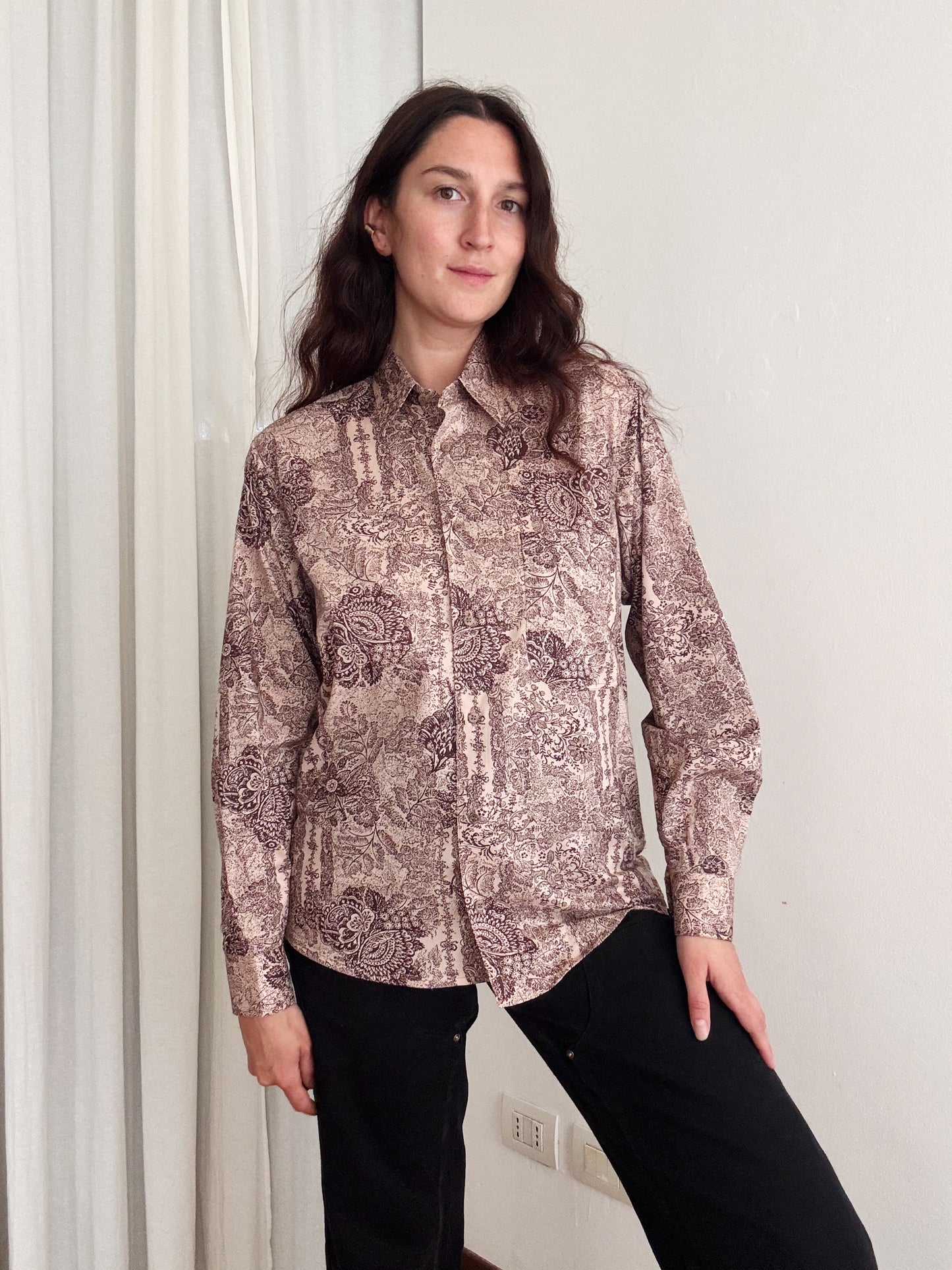 Camicia uomo rosa/bordeaux S