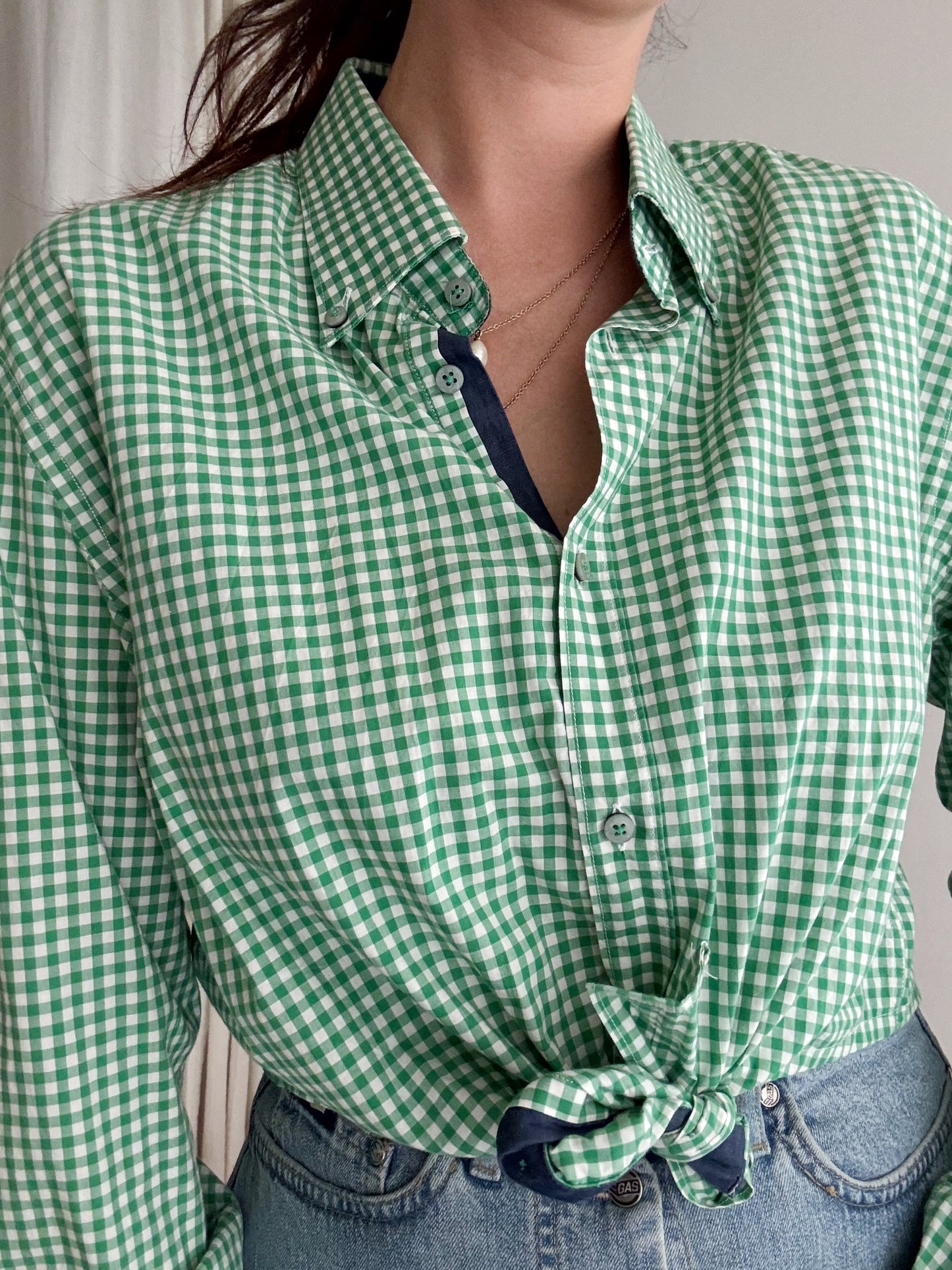 Crop + scrunchie vichy verde