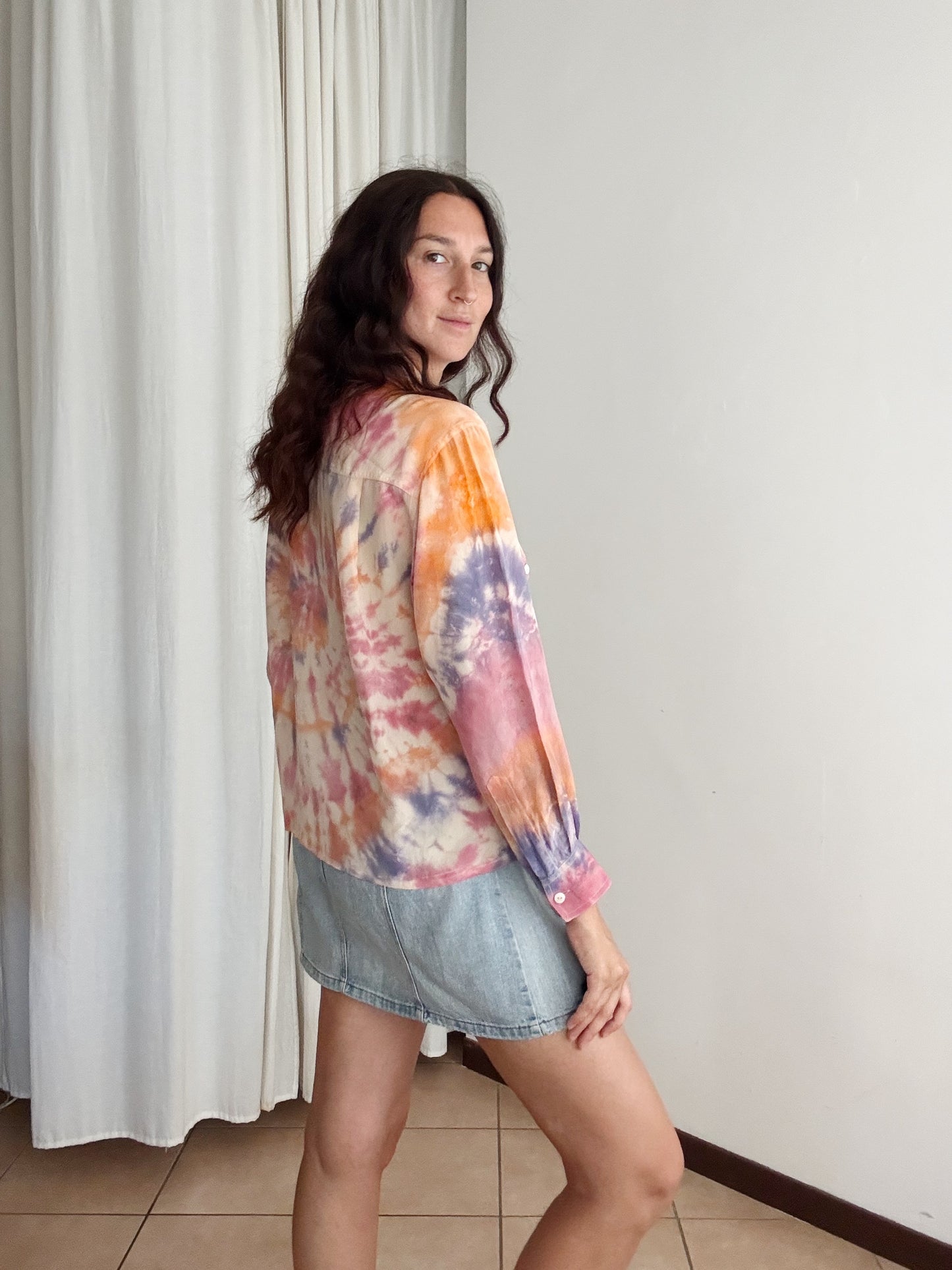 Camicia in seta tie dye Les Copains S