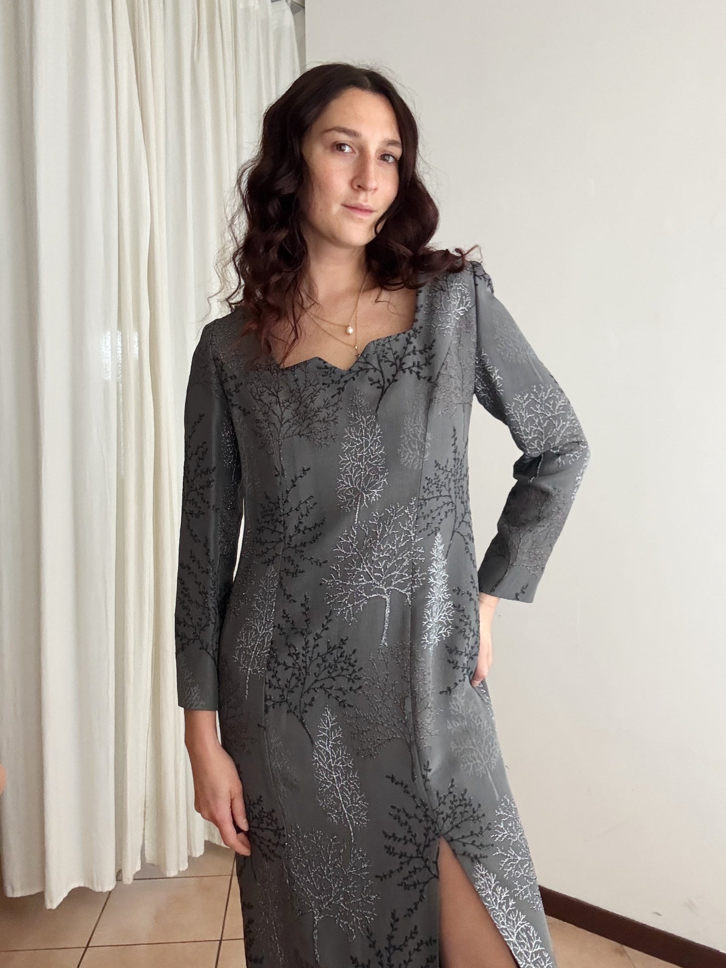 Abito grigio lurex L