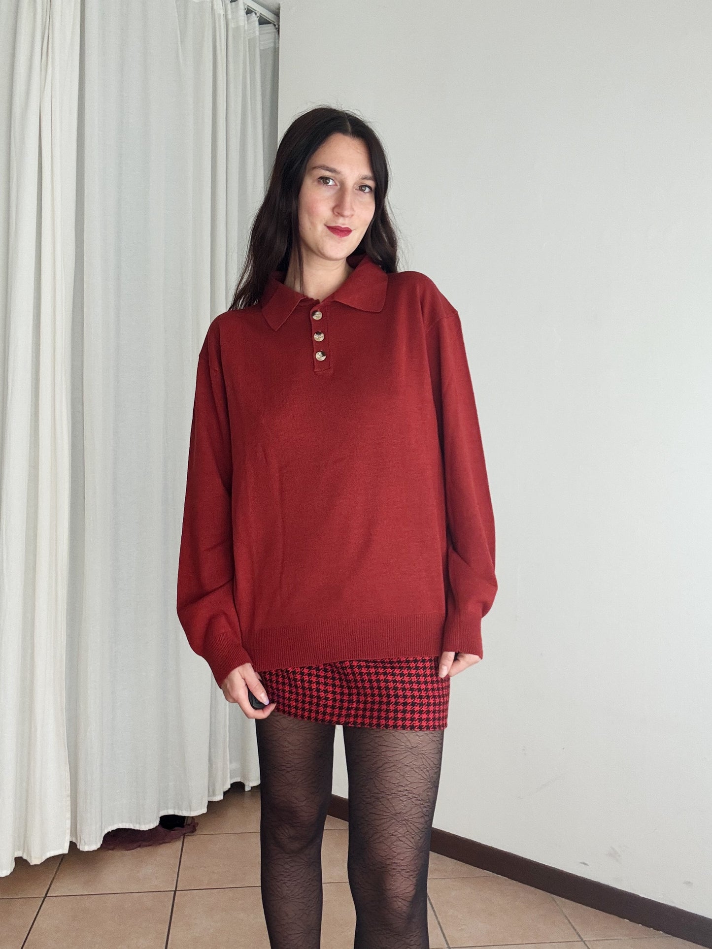 Maglione rosso polo XL