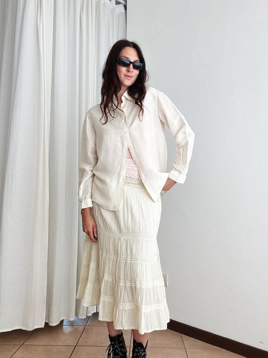 Camicia seta avorio M