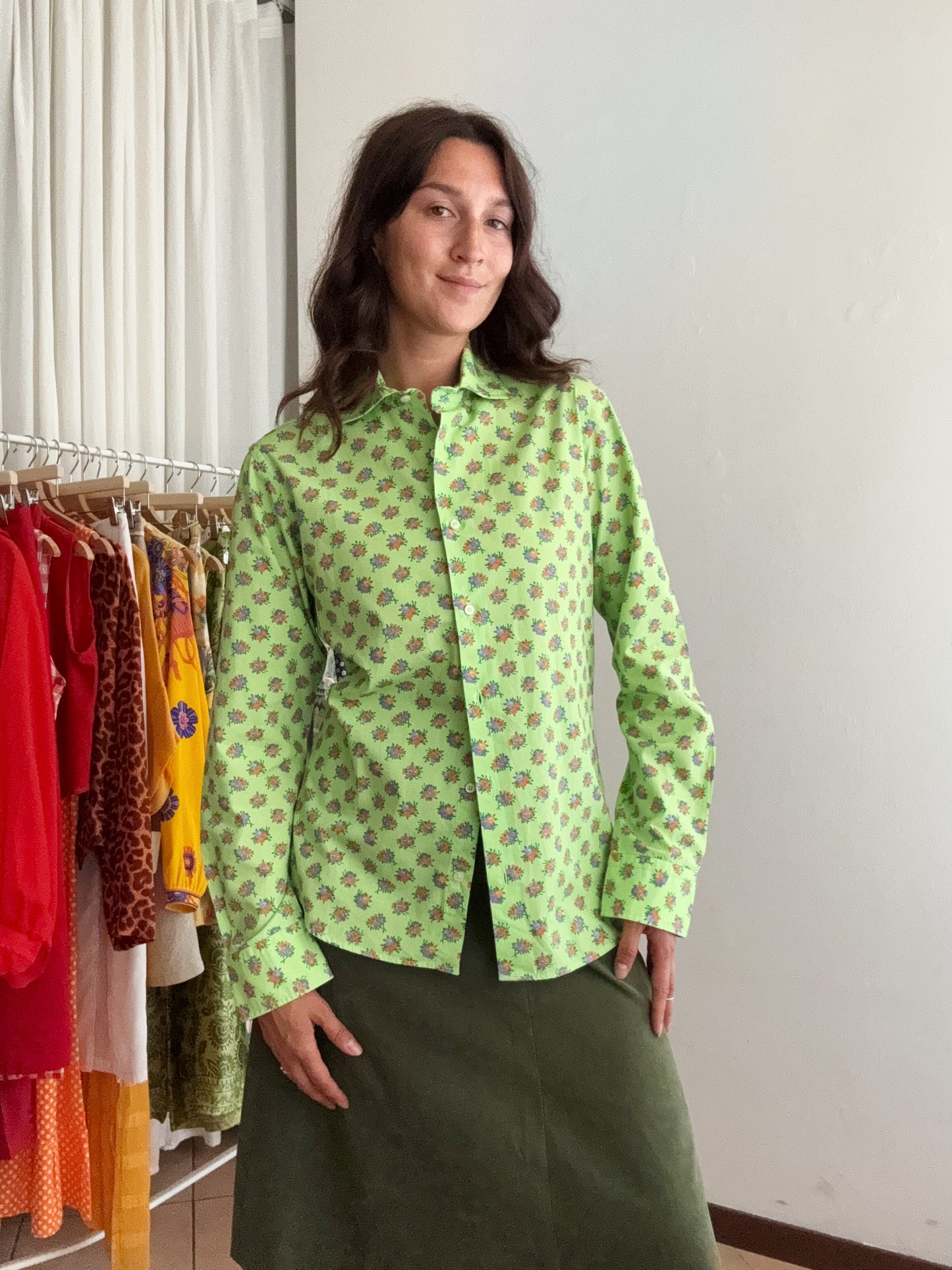 Camicia verde cotone M