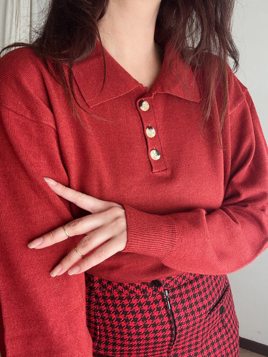 Maglione rosso polo XL