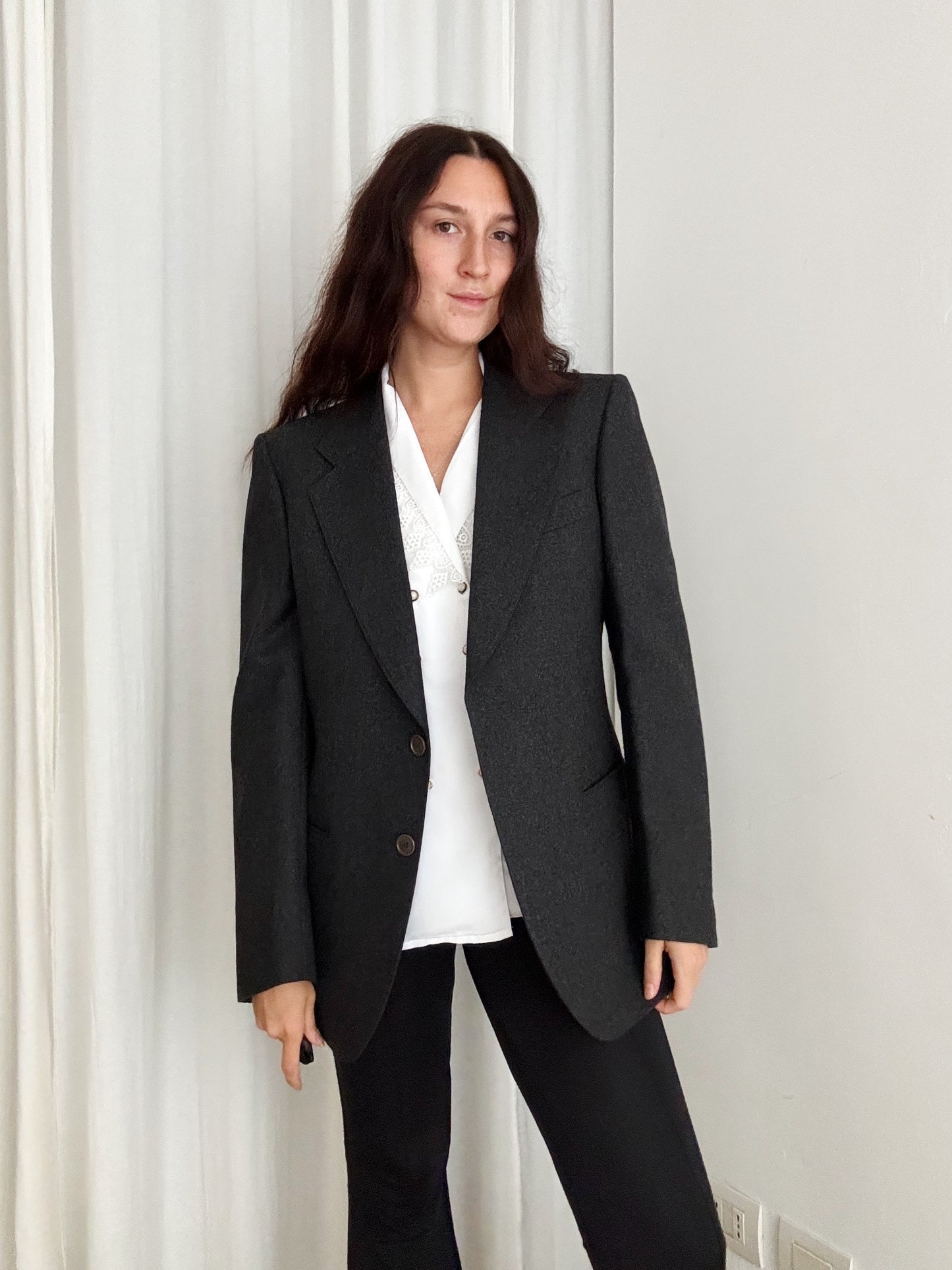 Blazer lana grigio unisex 50