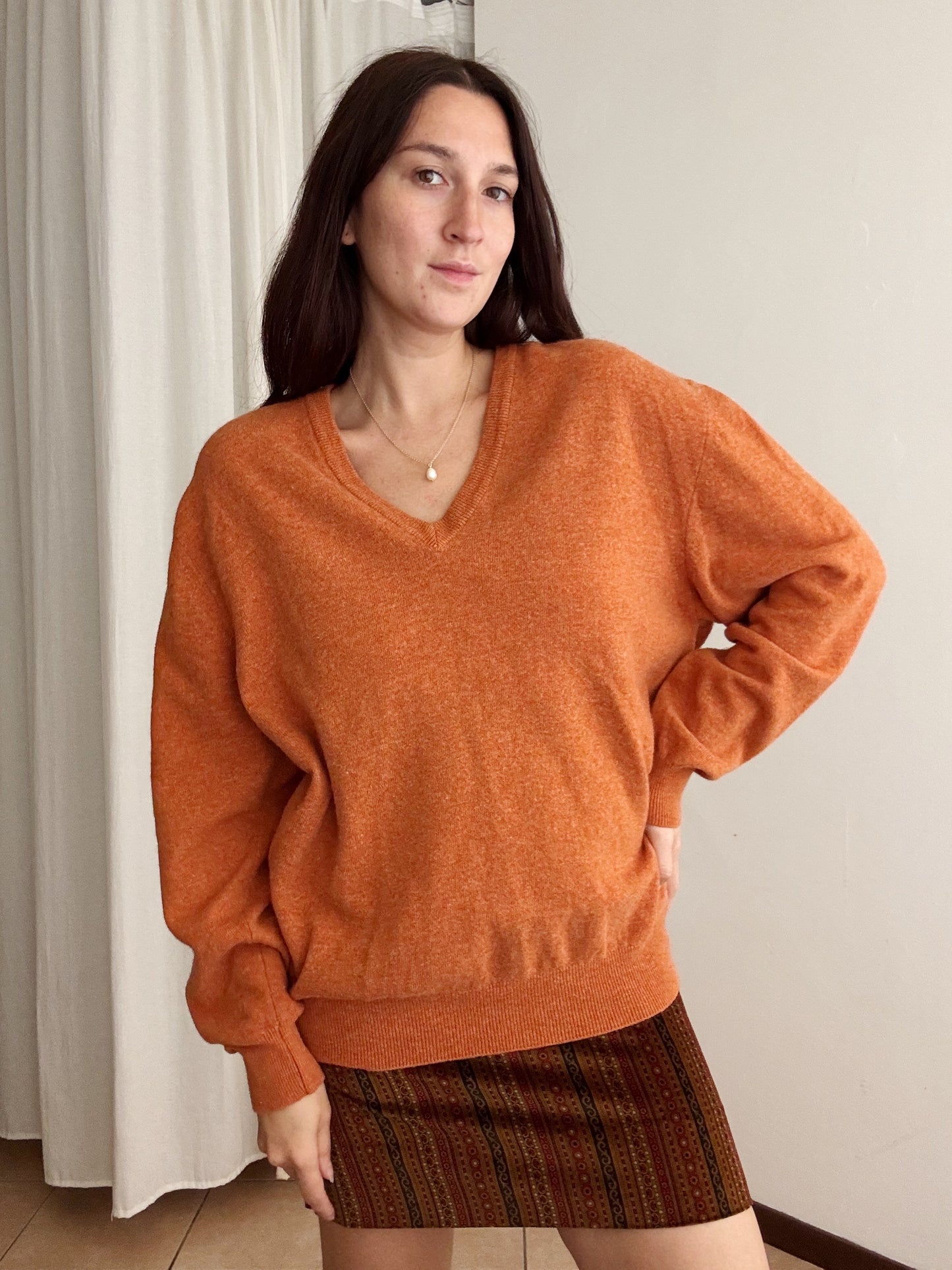 Maglione unisex lana arancione 54