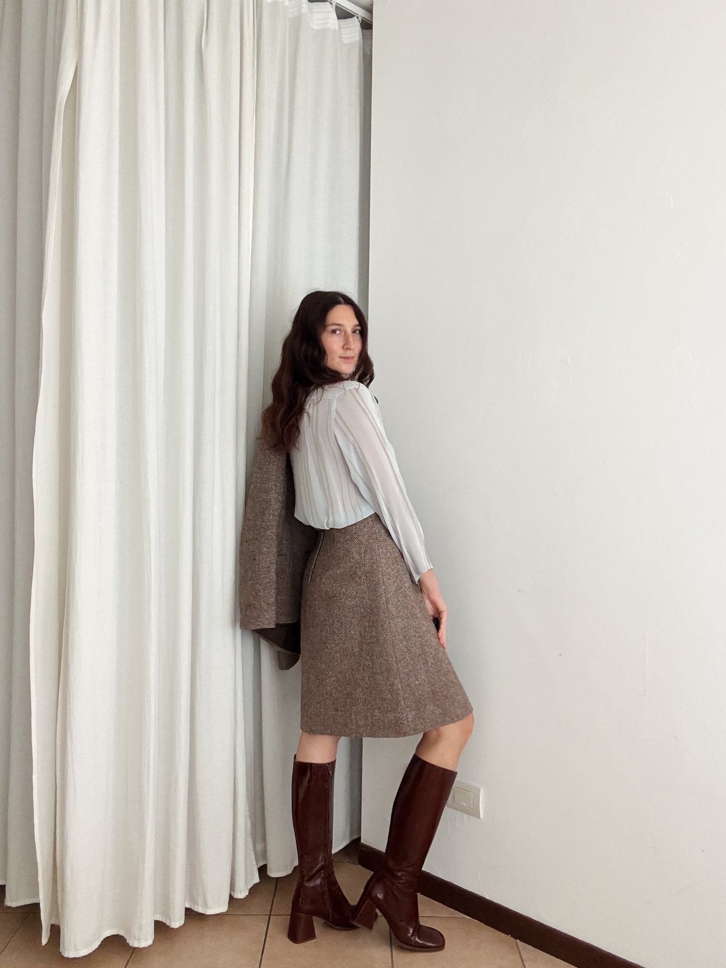 Completo lana marrone 44