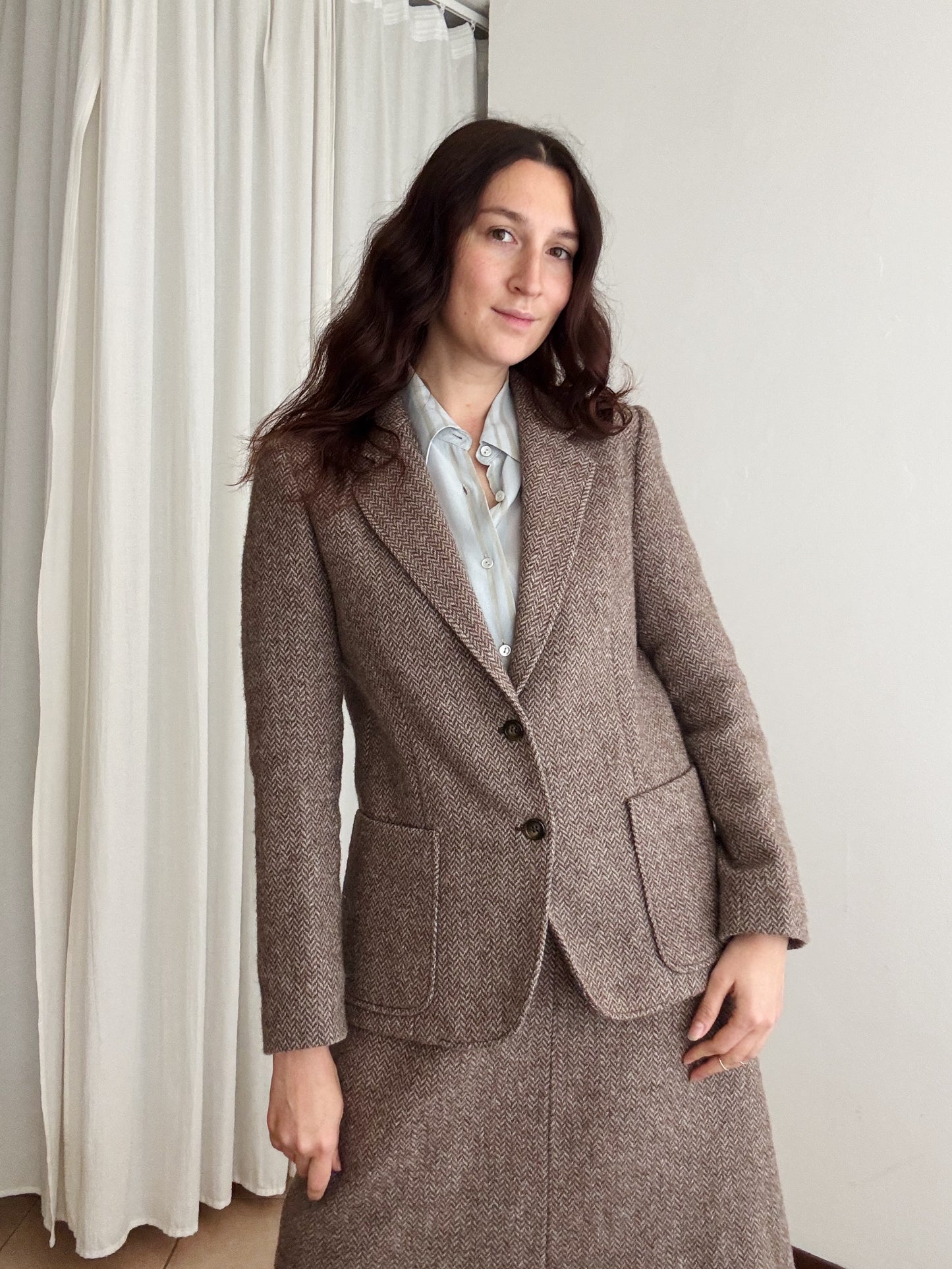 Completo lana marrone 44