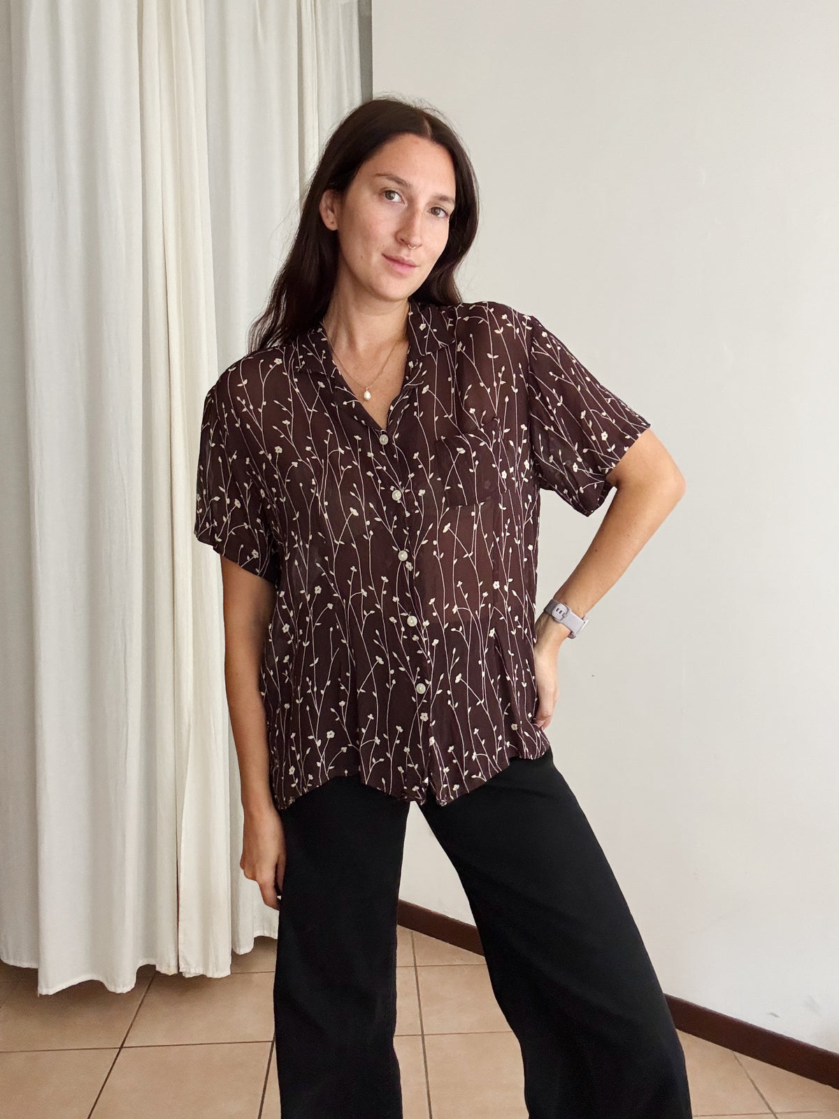 Camicia marrone L