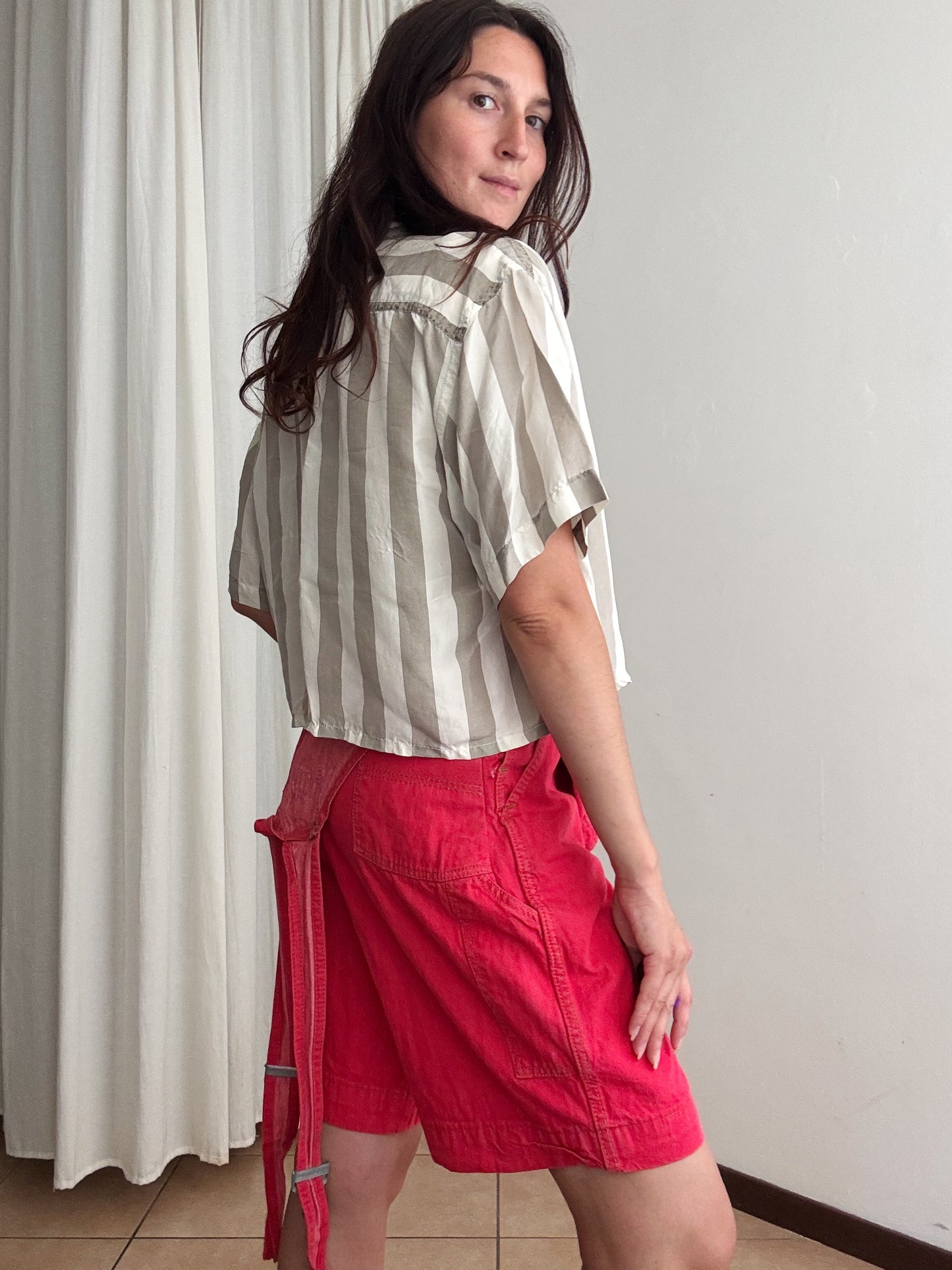 Camicia seta righe L
