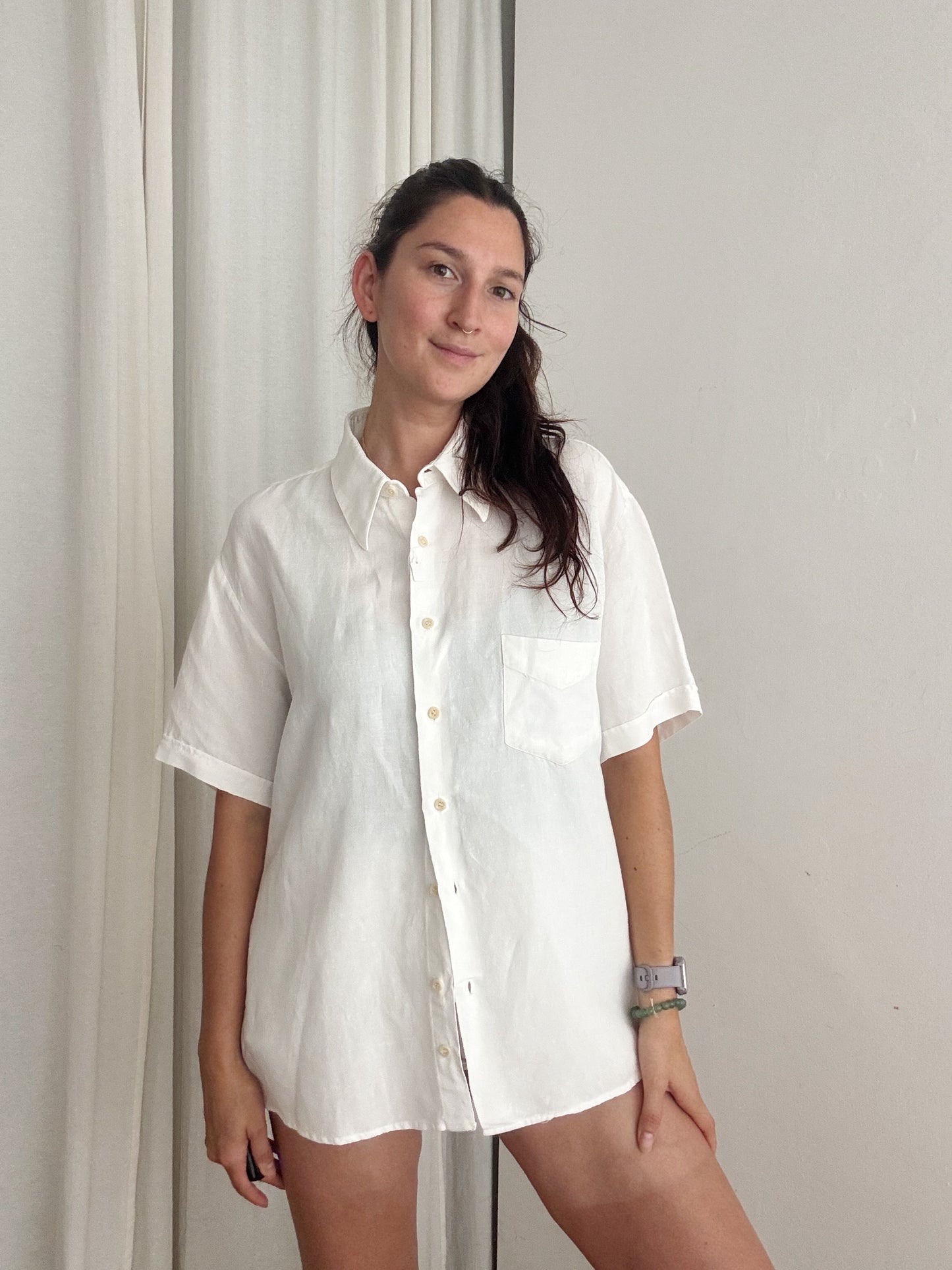 Camicia lino bianco XL