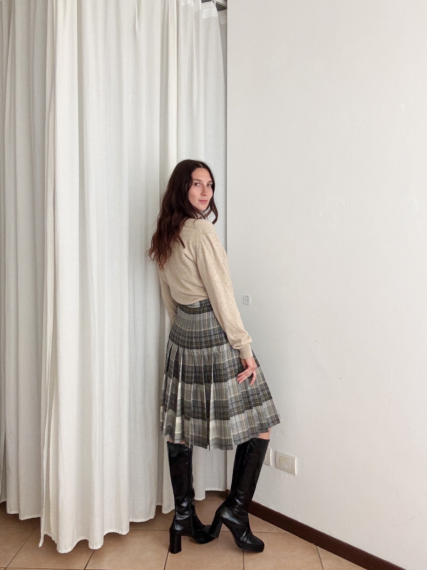 Gonna lana a quadri M/L