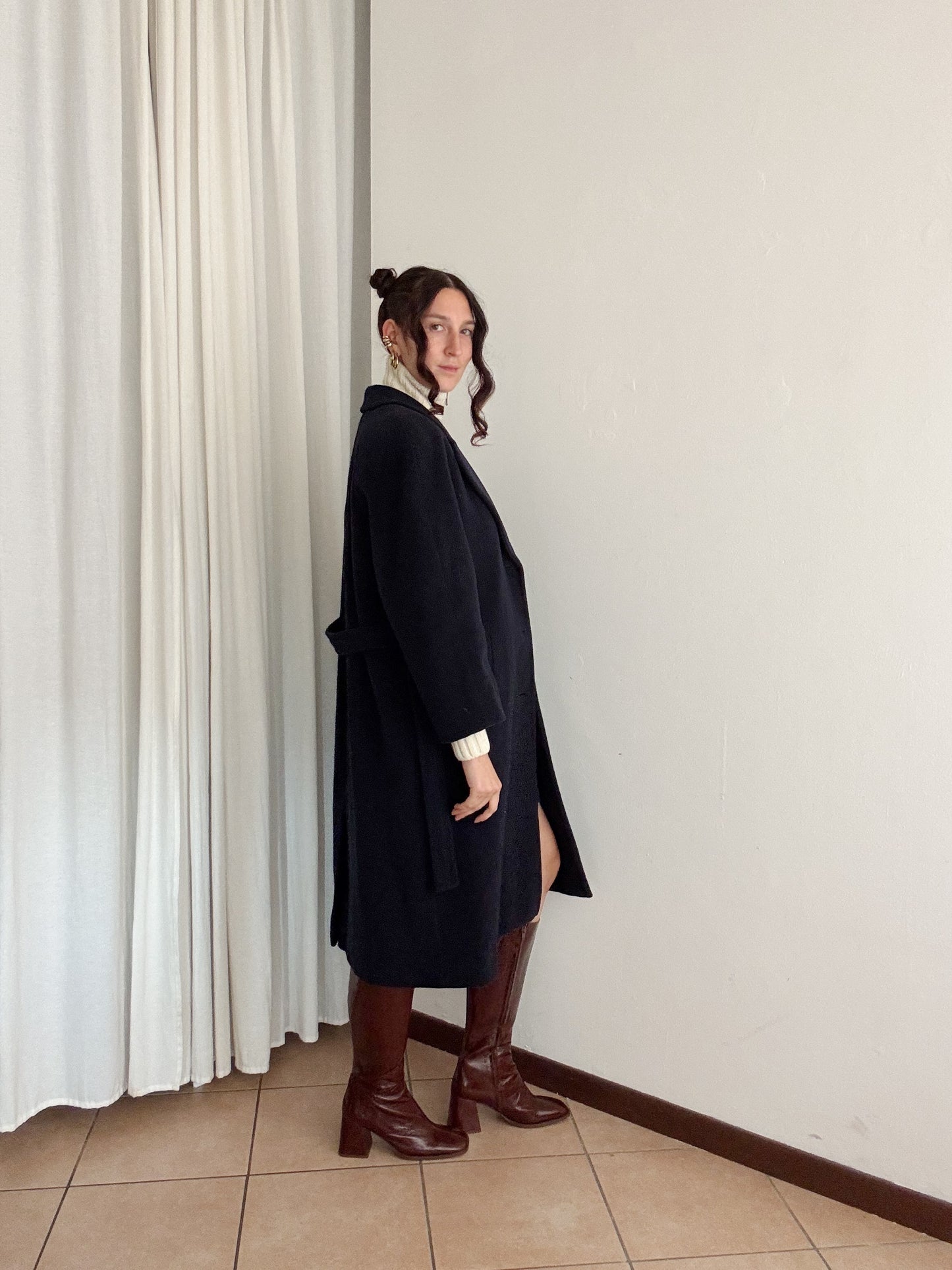 Cappotto lungo blu 42